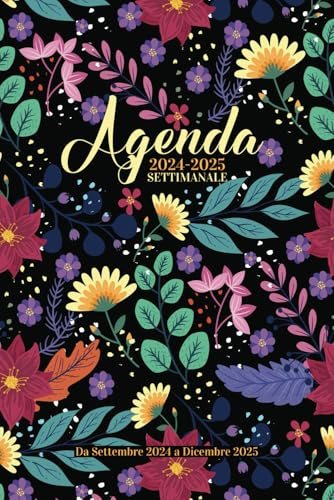 Agenda 2024-2025: 16 mesi da Settembre 2024 a Dicembre 2025, Una settimana in due pagine | con Vacanze in Italia | Formato A5.