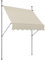 Outsunny Store banne autoportant Manuel auvent rétractable 2L x 1,2l x 2,1-3H m Inclinaison réglable pour Balcon sans Trous à percer métal alu Polyester Sable