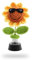 HSUYUN Auto Innenraum Deko, Shake Wackelkopf Figur Auto, Häkel-Sonnenblumen-Armaturenbrett-Dekorationen, Sonnenbrille Sonnenblume Deko Büro,für Dekoration, Verschenken