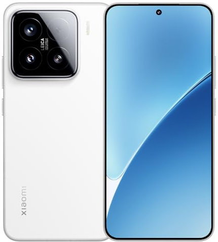 XIAOMI 15 12 GB 512 GB, smartphone, lente ottica Leica Summilux, Snapdragon 8 Elite, schermo in vetro ammoled da 120 Hz da 6,36 pollici, sovraccarico di 90 W, bianco, con caricatore