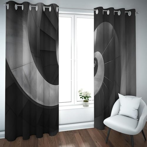 Moderne Elegante Design Thermovorhänge 3D Wendeltreppe Vorhänge Fenster Verdunkelungsvorhänge Isolierte Fensterbehandlung 2X B132 x H160 cm