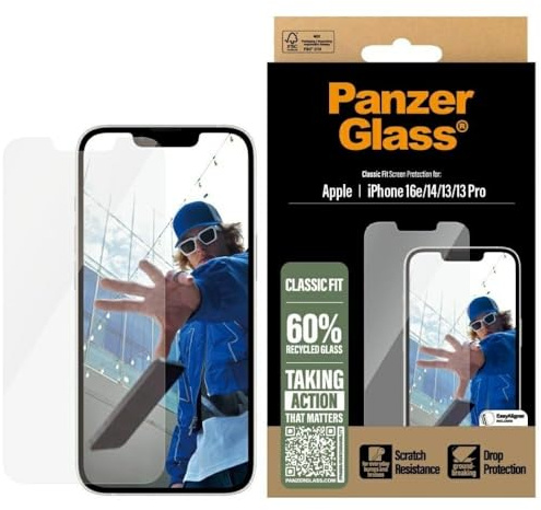 Panzer Glass Displayschutz iPhone 14 | 13 | 13 Pro | 16e | Classic Fit