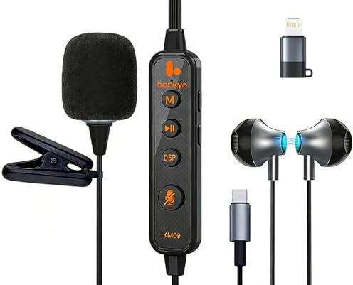 KM09 Tragbares Soundkarte-Karaoke-Headset mit In-Ear-Überwachung, Sprachwechsler, integrierter Soundkarte, tragbares Karaoke-Mikrofon & Kopfhörer, Typ C Bluetooth kabelgebundene Ohrhörer für