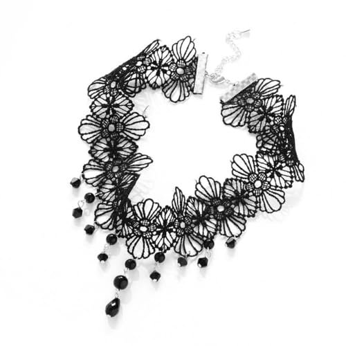 Philip Jones Black Crystal Choker Necklace