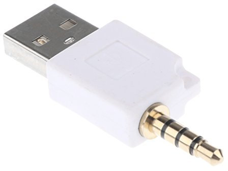 Gazechimp USB 2.0 auf 3.5mm-Stecker Audio Klinke Aufladung Adapter Wandler für iPod Shuffle 1st 2nd Gen - Weiß