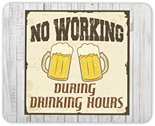 Destination Vinyl Ltd Work and Beer Mouse Mat Pad - Funny Joke Office Dad Fun Gift PC Computer #4200