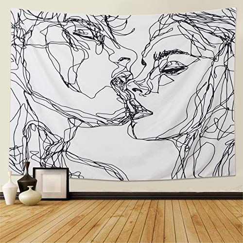 LOMOHOO Wandbehang für Damen und Herren, abstraktes Muster, Wanddekoration, für Schlafzimmer, Wohnzimmer, Wohnheim (L/148 cm x 200 cm)