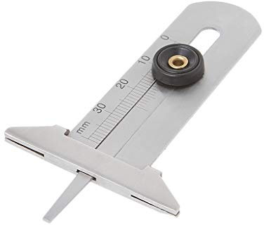 Huiouer - Calibro di profondità per pneumatici auto, in acciaio inox, calibro 0-30 mm, strumento di misurazione della profondità