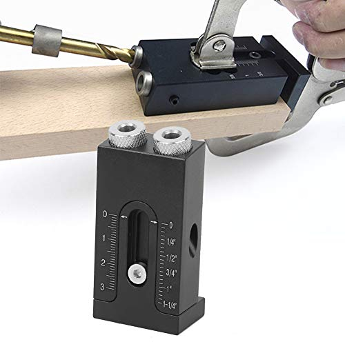 Orificio Oblicuo Plantilla Sistema Kit, 15 Grados Ángulo Orificio Plantilla De Bolsillo Carpinteros Guía De Taladro Para Carpintería Localizador Con Adaptador 6Mm/8Mm/10Mm De Diámetro