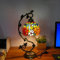 8 Zoll Tiffany Tischlampe Mit Schalter Pfingstrose Design Schreibtisch Lampe Retro Wohnzimmer Nostalgie Bar Cafe Nachtlicht Nachttischlampe Retro Metall Base Lampenschirm aus Buntglas H52CM MAX40W