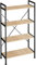 tectake® Industrial Möbel Regal Metall und Holz, mit 4 Ebenen, 67,5x31,5x121,5cm, Bücherregal Wand, Raumteiler Regal, Küchenregal Wand, Nischenregal, Bookshelf - Industrial Holz hell, Eiche Sonoma