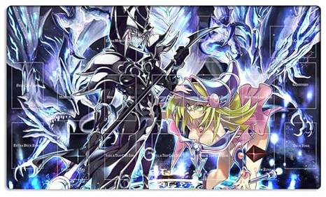 Yu-Gi-Oh! Tapis de jeu de cartes à collectionner Motif fille magicienne noire et magicien noir Sac gratuit
