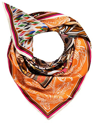 CODELLO Damen Dreieckstuch aus reiner Seide ORANGE MEDIUM Onesize