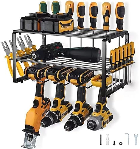 Lectric Drill Storage Rack Power Tool Manager - Staffe per utensili elettrici - Staffe a parete per garage, utensili, portautensili40 * 20 * 20 noir, portautensili da garage, portautensili