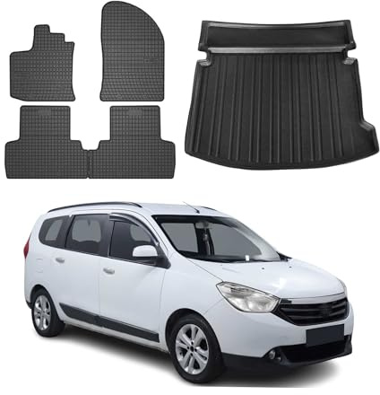 OMAC Fußmatten Kofferraumwanne für Dacia Lodgy 2012-2024 5tür Gummi Schwarz