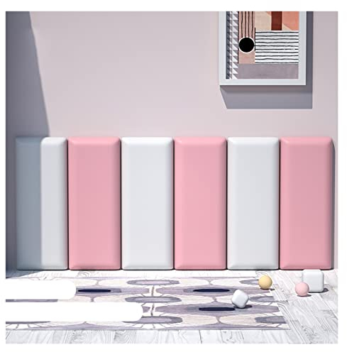 WIGING 3D Antikollisions Wandpolsterung Für Kinder, 6pcs Selbstklebend Pu Wasserdicht Wandaufkleber, Dick Wandkissen Gepolstert Für Wohnzimmer Spielraum Wandplatte (Color : Pink)