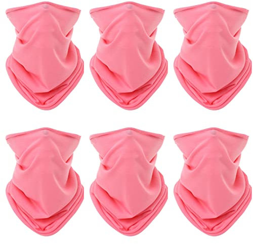 wonderCat LONDON 6 PCS Unisex Neck Warmer, Tube Seamless Multifunctional Balaclavas, Face Cover, Cycling mask, Ski Mask, Face Snoods Headwear, Cycling Daily Wear (Pink)