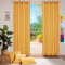 heimtexland ® Deko Vorhang Baumwolle Dekoschal Blickdicht Einfarbig Ösenschal Gardine Typ849 Gelb HxB 225x140 cm