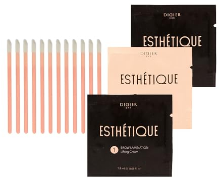 Didier Lab Esthétique- Kit de Laminación de Cejas- Lifting Profesional de Cejas - con Biotina Ácido Hialurónico Aloe Vera - Resultados Duraderos - Estimula el Crecimiento del Vello - Laminado de Cejas