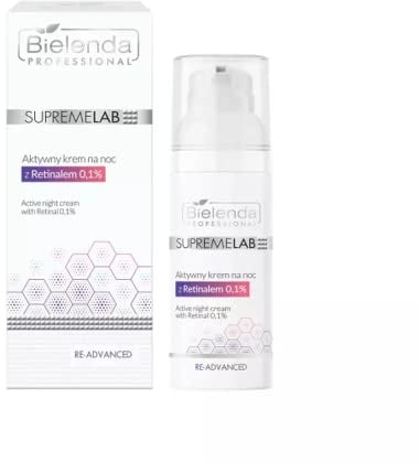 Bielenda Professional Supremelab Aktive Nachtcreme mit Retinal 0,1%, zur Rekonstruktion, zum Schutz und zur Pflege der Haut, 50ml