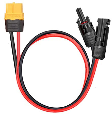 ZHOFONET Solarladekabel Solarstecker auf XT60 Adapter,10AWG Solarpanel Kabel Kit,Solarstecker auf XT60 Stecker Solarpanel Adapter Kabel für Tragbares Kraftwerk und Solargenerator (60CM)