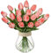 10 Stück Künstliche Tulpen Kunstblume Latex Blumen Real-Touch Tulpe Deko Kunstpflanze Länge 34cm für Home Room Hochzeitsstrauß Party Blumengesteck