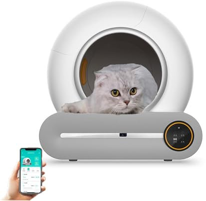 ZIXIAOS Litière Chats Autonettoyante avec Système Anti-Odeurs,Contrôle App/Désodorisant Ionique Bacs à Litière Autonettoyant pour Chat, Poubelle 9l, Toilette Automatique pour Chat à Double Capteur