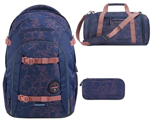 coocazoo JOKER Schulrucksack-Set 3tlg inkl. Sporttasche und Schlamperbox (Sweet Rose)