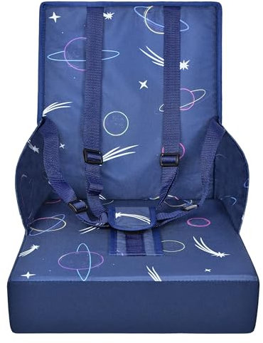 YARDIN Sitzerhöhung Kinderstuhl für Tisch, Waschbar, Tragbar, Flexibel mit Rückenlehne, für Zuhause und unterwegs, Blau