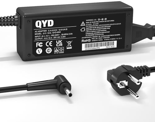 QYD 65W Laptop Ladekabel Netzteil Ladegerät für Lenovo IdeaPad 3 5 110 110s 310 320 330 330s 520 530s 710s S145 S340 Yoga 720 710 510 330 Flex 4 5 6 1470 1480 1570 1580 Chromebook N22 N23 N42
