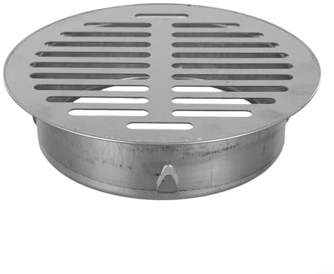 URPIZY Bodenauslass Edelstahl Gitter Boden Boden Abfluss Gully Trap Kanalisation Boden Boden Abfluss Rundes Muster Gitter Rohr Durchmesser Horizontaler Auslass Bodenablauf (150 mm)