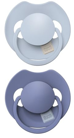 LOVI Prime Beruhigungssauger Silikon Schnuller dynamisch, BPA-frei, antiallergisch, unterstützt Saugreflex, mit Sterilisationskapsel, 2 Stück (Baby Blue/Blue, 6-18 m)