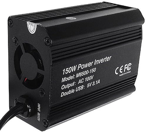 Deswtrer 1 inversor de corriente para coche, 150 W, 12 V a 110 V, 220 V, adaptador de corriente USB, cargador rápido, enchufe europeo