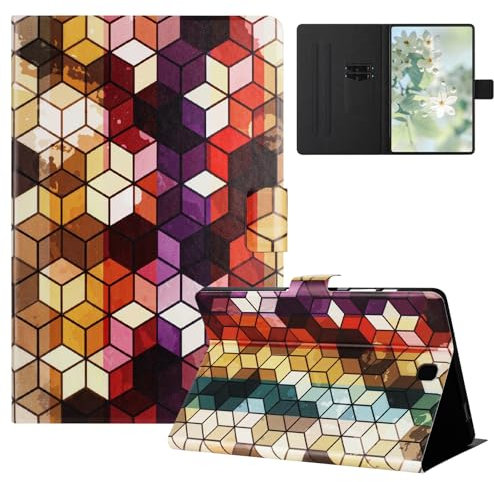 Mldjomid Funda Tableta para Samsung Galaxy Tab A 9.7 (SM-T550/ SM-T555) PU Flip Protectora Carcasa con Función de Soporte para Samsung Galaxy Tab A 9.7 Funda Cover, Bloques
