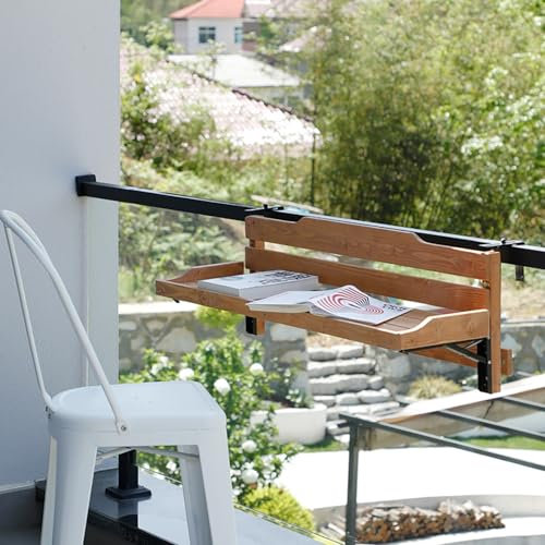 Klappbarer Balkongeländer-Tisch für Garten, Terrasse, 90 cm