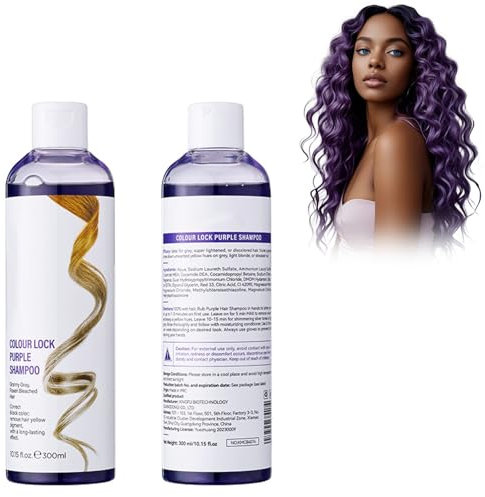 Colour Lock Shampoo, Champú Sellador de Colour 300ml Champú de Depósito de Color, Protector para Cabello Teñido, Refresca y Sella el Color - Para un Tinte Brillante y Duradero (Violet)