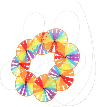 YARNOW 2 Saiten Windmühle mit Plattenspieler wunderlich Flagge hochzeitsdeko hochzeitsdeco drehteller Windräder für den Garten Windräder für den Außenbereich Stoff Colorful