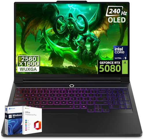 Lenovo Legion Pro 7i Gaming Laptop (2025), NVIDIA RTX 5080 16GB GDDR7, 16 QHD+ 240Hz OLED, Intel Ultra 9 275HX (fino a 5,4 GHz), WiFi 7, BT 5.4, 64 GB DDR5, 8 TB SSD, Windows 11 Pro, Office Pro