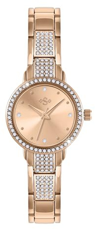 Spirit Ladies Rose Gold Plated Stone Set Case and Bracelet Watch