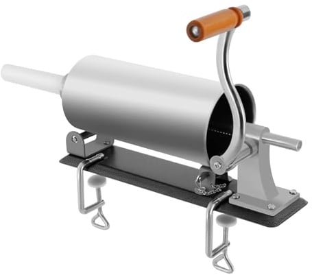 TCICOP Wurstfüller aus Edelstahl, Wurstfüller Manuell, 3 Liter Wurstfüllmaschine, Sausage Maker, 4 Füllrohre, Manuell Wurstpresse, Geeignet für Hausgemachte Würstchen