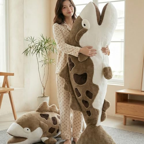 Xiyocadt Fisch Kuscheltier, Große Plüschtier XXL, Kuscheltiere Plüsch Stofftier Kissen Kuscheltiere für Zuhause, Dekoration, Geschenk (60CM)