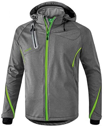 Erima Herren Softshelljacke Function, Grau Melange/Green Gecko, XL EU