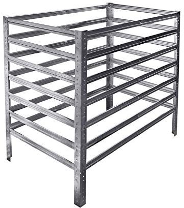 shelfplaza® HOME Komposter Metall 100x110x100 cm/Komposter 1100 Liter/Komposter Stecksystem als Garten Komposter Metall verzinkt als Kompostierer für Garten Komposthaufen Metall/Kompost