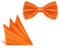 StickandShine Fliege + Einstecktuch Orange Größe verstellbar aus Polyester einfarbig uni 12 cm