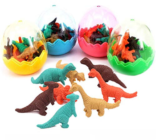 Xrten 24 Stücke Dinosaurier Radiergummi Set,Kinder Mini Tiere Radiergummi für Geburtstag Geschenk