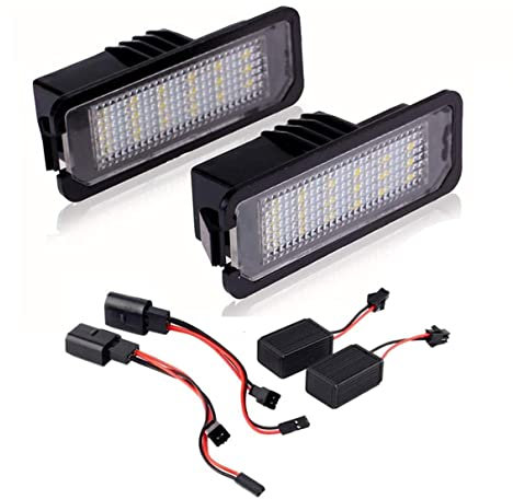 MOLEAQI 2x18SMD Error free LED License Number Plate Light lamps for V-W G-olf MK4 MK5 MK6 P-assat P-olo CC Eos S-cirocco License Number Plate