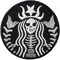 PatchClub Dead Mermaid Zombie Cafe Coffee Patch Iron On/Sew On Halloween Skull Skeleton Embroidered Patches - Black