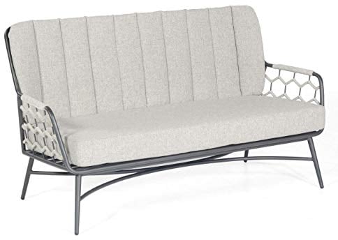 Sonnenpartner Loungesofa Yale Aluminium mit Polyrope Silbergrau Relaxsofa Garten-Sofa