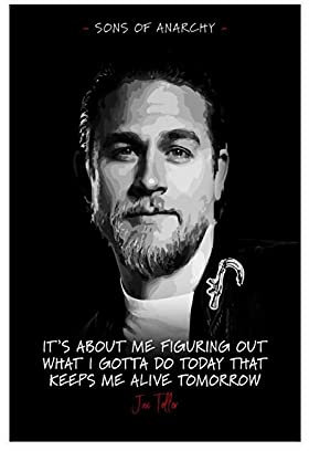 Filmposter Sons of Anarchy, Zitat von Jax Teller, 50 x 75 cm, Schwarz