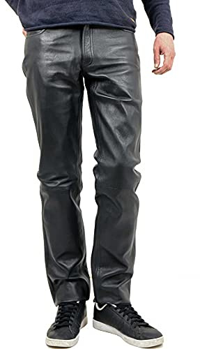Maddox - Herren Lederhose Lammnappa schwarz Größe 52